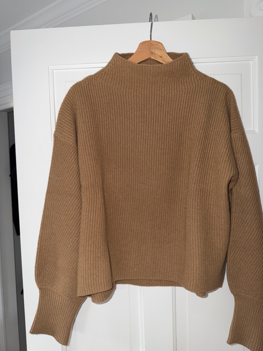 A.L.C. Ribbed Mock Neck Sweater in Camel